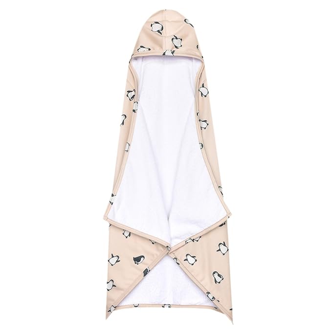 Copper Pearl Penguins Premium Big Kid Hooded Towel