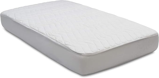 Beautyrest Kids Silver DualCool Technology Fitted Baby Crib Mattress Pad Cover | Waterproof | 52” x 28” | Machine Washable, White.