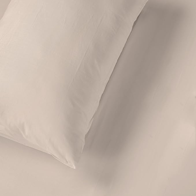 MakeMake Organics Organic Twin Fitted Sheet Set GOTS Certified Organic Cotton Fitted Sheet with 1 Pillowcase Ultra Soft Non Toxic Breathable Hypoallergenic (40"X76", Pecan)