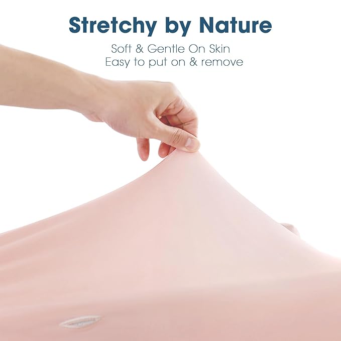 GRSSDER Stretch Ultra Soft Jersey Knit Changing Pad Cover Set 2 Pack, Change Table Pad Covers Fit 32"/34" x 16" Pads Safe and Snug, Pink Rose Print