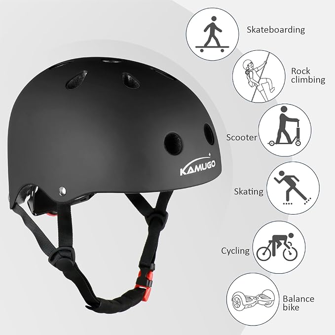 KAMUGO Kids Adjustable Helmet, Suitable for Toddler Kids Ages 2-14 Boys Girls, Multi-Sport Safety Cycling Skating Scooter Helmet