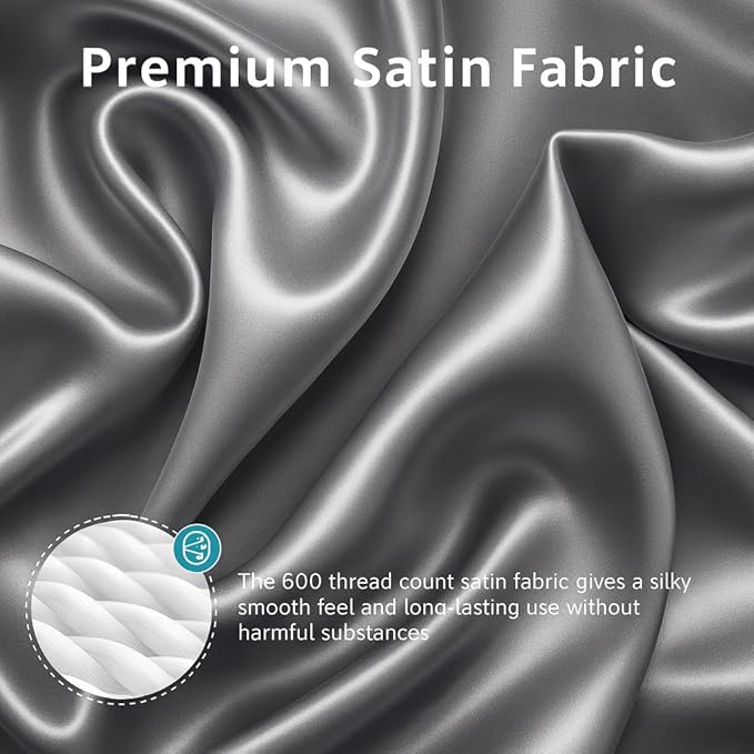 Satin Bassinet Sheet 2 Pack, Great for Baby Hair, Soft Silk Feeling Sheet for Rectangle Cradle Bassinet Mattress Pad, for Boys Girls Gift Newborn and Infant(White & Gray)