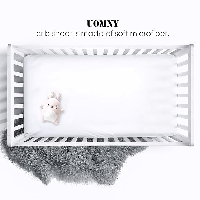 UOMNY Crib Sheet White Fitted Crib Sheets Baby Sheet for Standard Crib and Toddler Mattresses Nursery Bedding Sheet Crib Mattress Sheets for Boys and Girls 1 Pack Space Toddler Sheet
