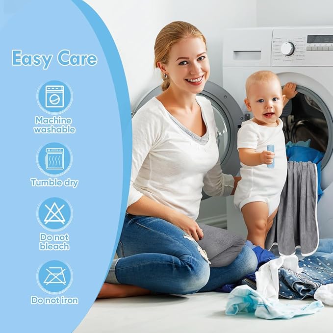 Orighty Baby Hooded Towel 6 Pack, 30 x 30 Inch Super Soft Bath Towel with Hood for Babies, Infant, Newborn Essential - Ideal Baby Stuff Registry Gift for Boys and Girls (Grey)