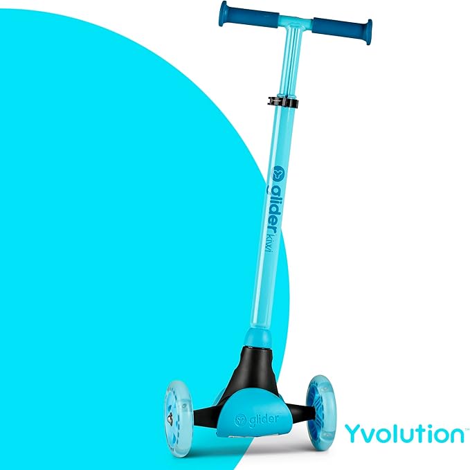 Yvolution Y Glider Air Scooter for Kids, 3 Wheel Scooter for Toddlers 4 Adjustable Height Glider with Kick Scooters, Lean to Steer with LED Flashing Light for Children Ages 3+ Years Old