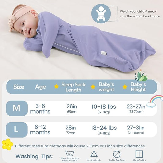 ZIGJOY Baby Transitional Swaddles for Newborns: 0.5 Tog Arms Up Sleep Sack 3-6-12 Months Soft Cotton Shark Fin 2 Way Zipper