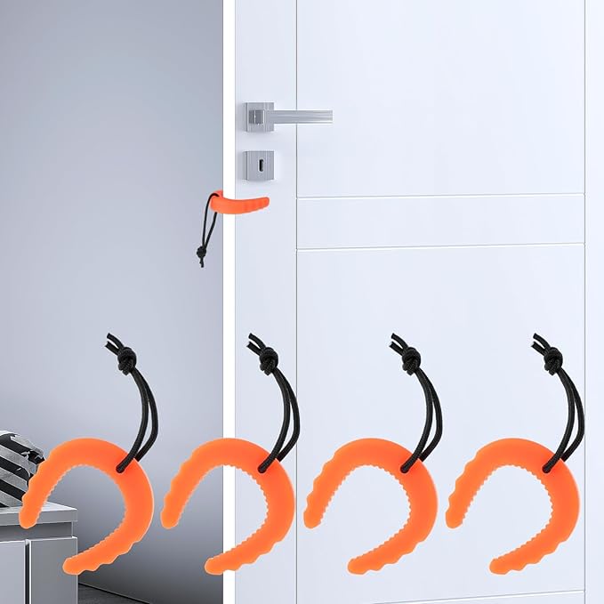 HJZHII 4 PCS First Responder Door Stop, Door Jam for Law Enforcement Door Pinch Guard from Closing Edge Door Finger Guards Security Emergency Police Door Stoppers Emergency Medical Services(Orange)