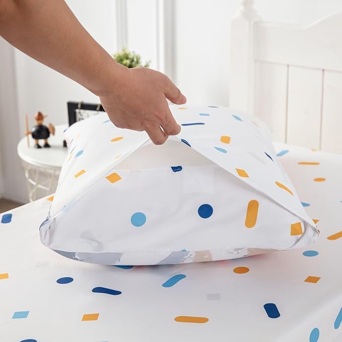 4 Piece Toddler Bedding Set for Boys,Cars Construction Toddler Bed Comforter Set Includes Comforter,Flat Sheet,Fitted Sheet and Pillowcase,Christan Trucks Tractors Bed in A Bag for Kids Bedroom