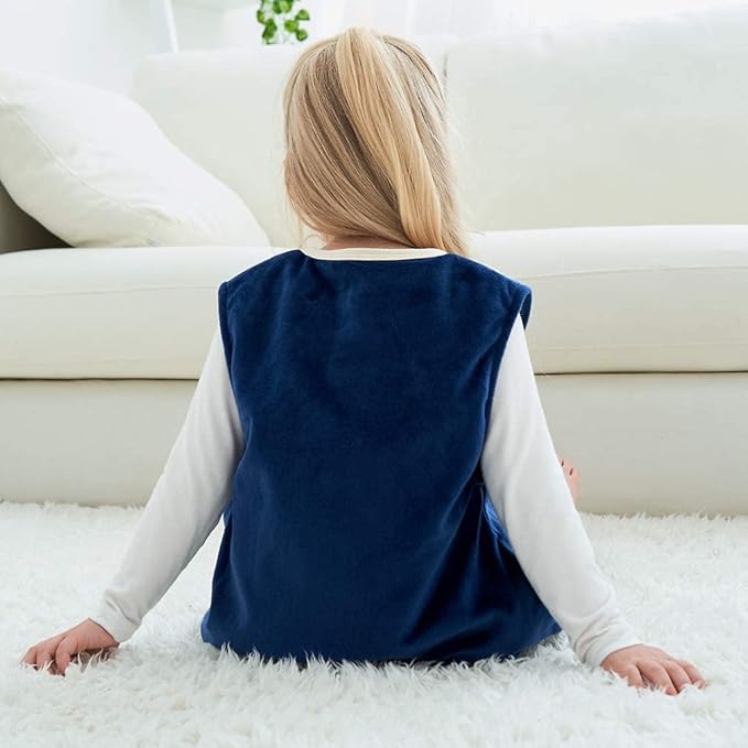 MICHLEY Toddler Sleeping Sack with Feet Newborn Infant Sleeveless Sleeping Bag 2-way Zipper Baby Wearable Blanket for Walkers,Dark Blue Owl,5-6T