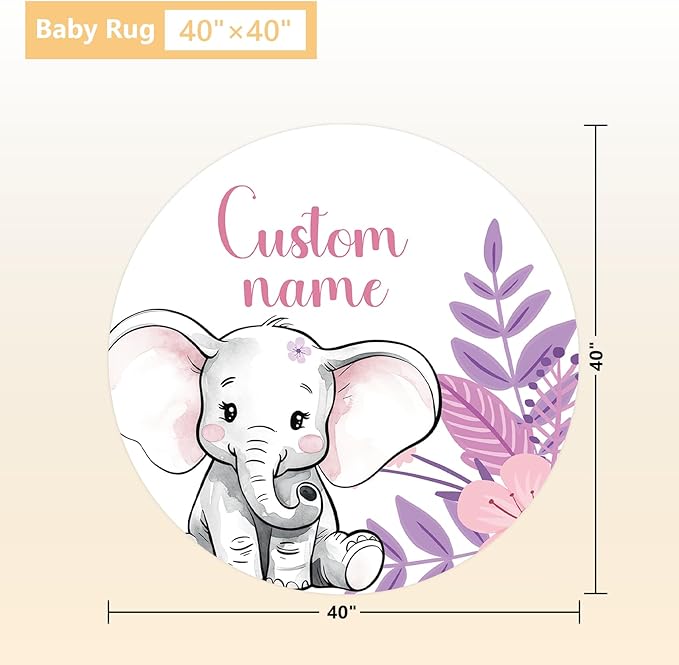 Personalized Baby Bedding Set - 3 Pcs Custom Name Crib Bedding Set for Nursery, Soft Double Layer Baby Crib Set for Boys Girls, Customized Gifts for New Parents Infant Toddler, Purple Elephant