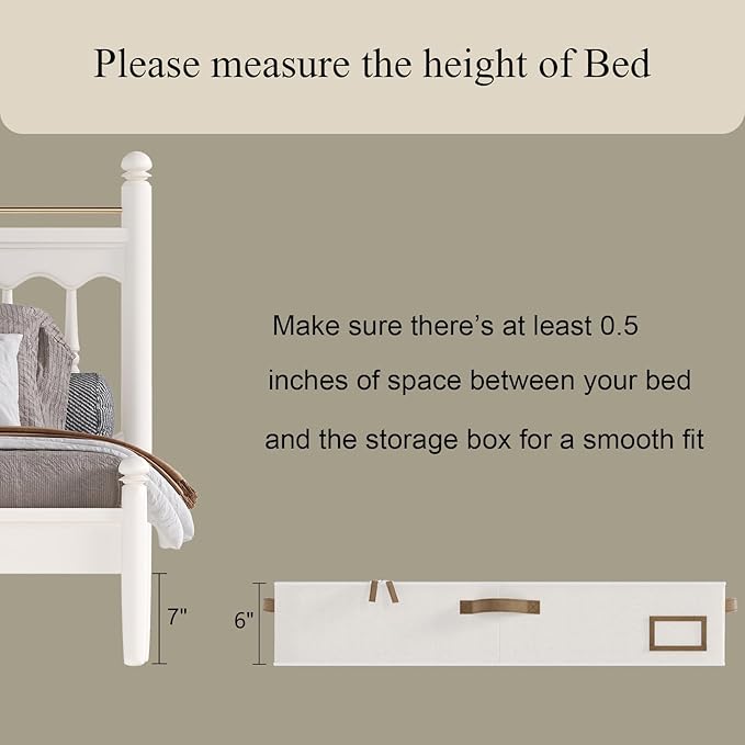 COYACOOL Under Bed Storage, Under Bed Storage Containers Bins for Clothes, Large Linen Underbed Closet Organization Bins, 2 Pack Collapsible Underbed Bin Dorm for Clothes, Sweater, Beige