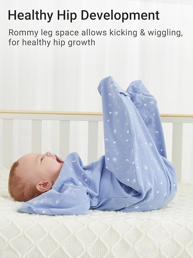 GROWNSY Transitional Swaddle Sleep Sack 6-12 Months, Starfish Design Baby Swaddle Sack, Dual-Zipper for Easy Diaper Changes, Proper Hip Development & Openable Foot Button, 19-27 lbs, Blue