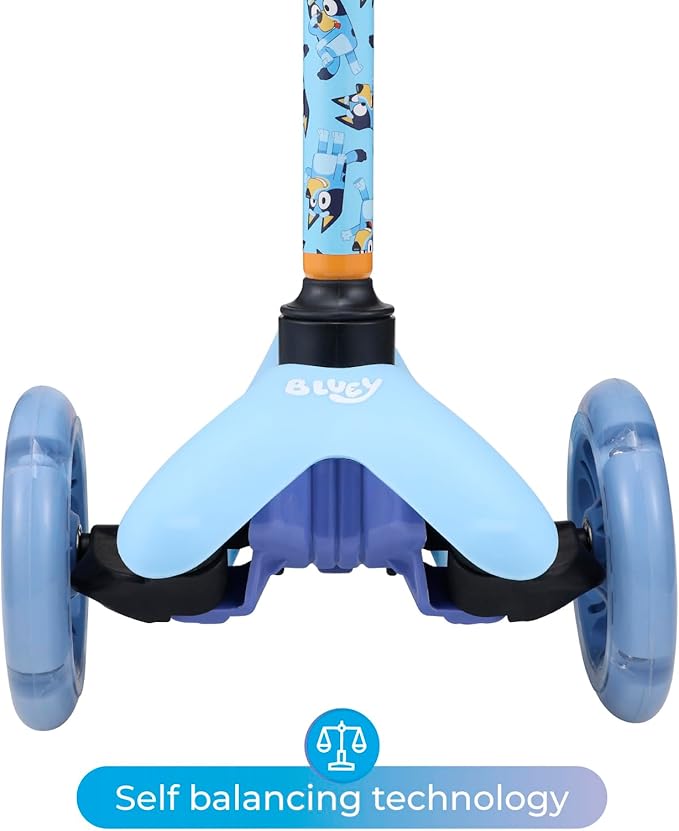 Self Balancing Kick Scooter with Light Up Wheels, Extra Wide Deck, 3 Wheel Platform, Foot Activated Brake, 75 lbs Limit, Kids & Toddlers Girls or Boys, for Ages 3 and Up