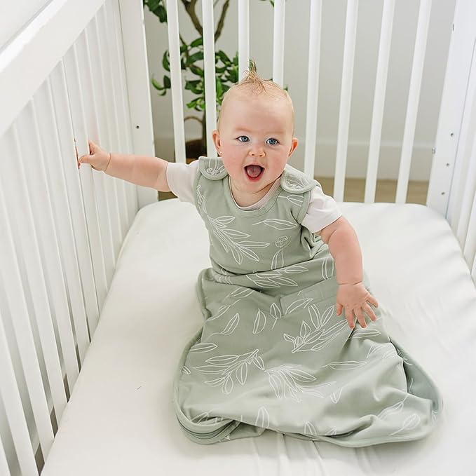 Woolino Toddler Sleeping Bag, 4 Season Merino Wool and Organic Cotton Baby Sleep Bag or Sack, 2-4 Years, Sage