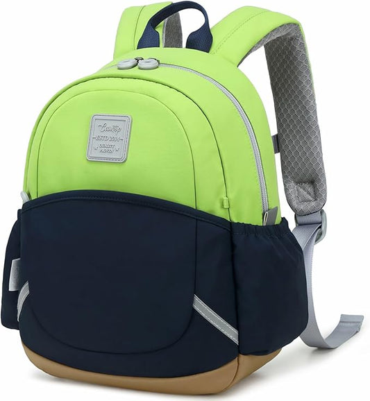 CAMTOP Toddler Backpack for Boys Girls 2-4, Kids Backpacks for Kindergarten Preschool, 12" H Small Bookbag for Daycare Travel (Green & Blue & Brown, 12''- Not fit A4 folder)