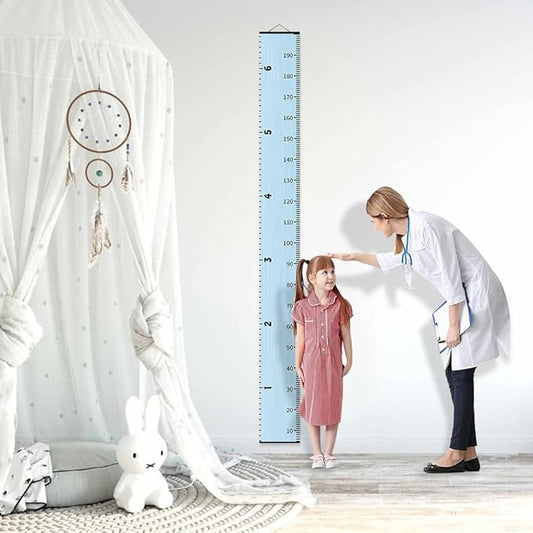 Nustila Growth Chart for Kids Measuring Height Chart and Kids Decor Meaningful Memories Through Kid Measurement Blue Growth Chart Ruler Wall Decor for Playroom Bedroom 79 in X 7.9 in