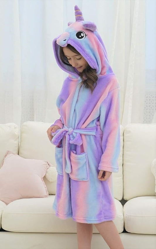 Doctor Unicorn Soft Unicorn Hooded Bathrobe Sleepwear - Unicorn Gifts for Girls