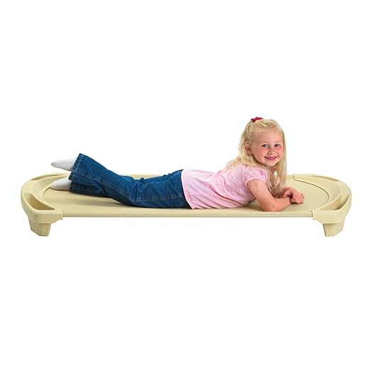 Angeles SpaceLine Nap Cot, Kids Daycare and Preschool Sleeping Cot, Standard Size, Sand