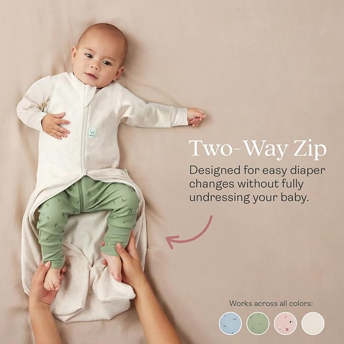 ergoPouch Jersey Sleeping Bag 1.0 TOG – Arms-Out Baby Sleep Sack, Ideal Transition from Swaddling, Slim Fit Keeps Baby Secure & Comfortable, Soft Breathable Fabric (3–12 Months, Willow)