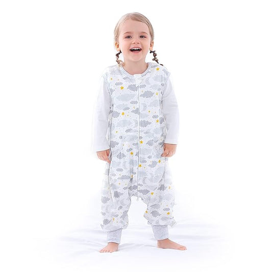 Toddler Sleeping Sack, Toddler Sleep Sack with Feet, Walker wearable blanket, Sleep Sack with Legs,0.5Tog（Moon 9M-2T）