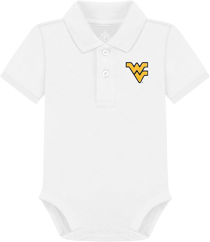 Creative Knitwear College Baby Polo Bodysuit Solid - Team Logo, Multiple Colors, for Boys & Girls (0-12 Months)