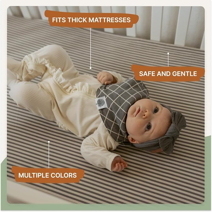 Parker Baby Soft & Durable Fitted Baby Crib Sheets | Snug Fit for Standard Crib Mattresses | Machine Washable, Fade-Resistant & Modern Nursery Designs