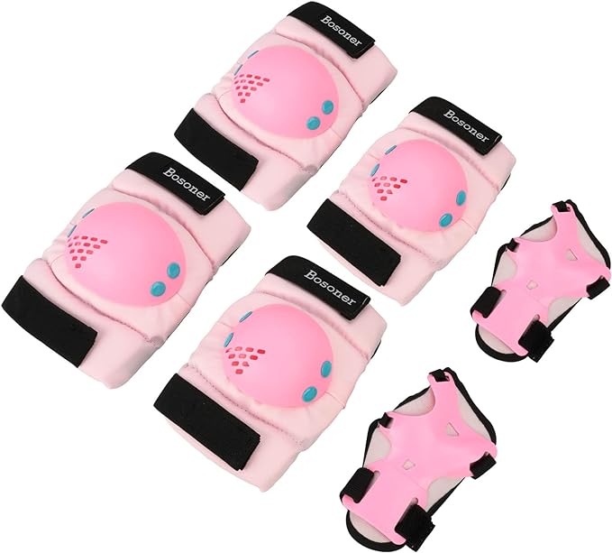 BOSONER Kids/Youth Knee Pad Elbow Pads for Roller Skates Cycling BMX Bike Skateboard Inline Rollerblading, Skating Skatings Scooter Riding Sports