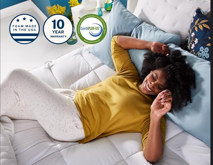 Sleep Innovations Dual Layer 4 Inch Memory Foam Mattress Topper, Full Size, Ultra Soft Support, 3 Inch Cooling Gel Memory Foam Plus 1 Inch Fluffy Pillow Top Cover