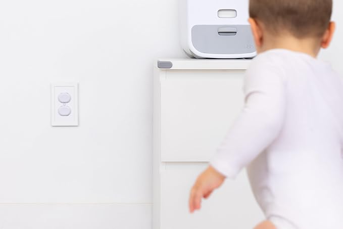 Ubbi Outlet Covers for Child Safety, Plug Protectors, Baby Proofing, Safe & Secure Electrical Plug Covers, White, 24 Count
