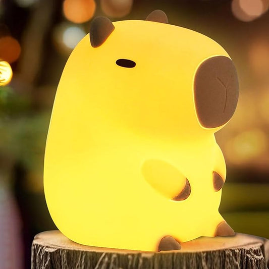 FAMIDUO Capybara Night Light for Kids - Safe Squishy Silicone Nursery Light with Timer,Dimmable & Rechargeable Touch Bedside Lamp, Cute Capybara Gift for Boys Girls Toddlers, Baby & Kids Room Decor