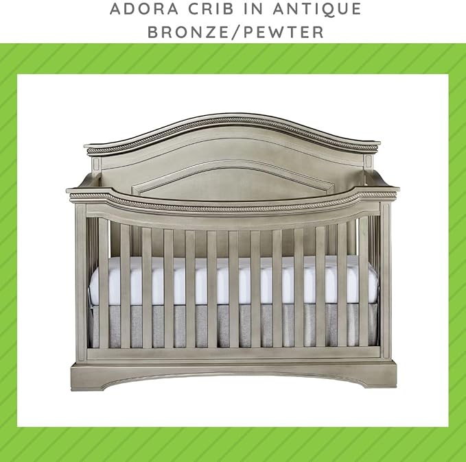 Toddler Bed Safety Guard Rail for Evolur Baby Convertible Cribs - Solid Wood Rail for Convertible Crib to Toddler Bed Conversion - Safety Bed Rail for Children (Antique Bronze, Model 811)