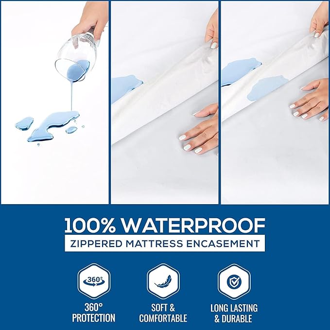 Utopia Bedding Waterproof Mattress Protector Twin XL Size (Pack of 10), Zippered Mattress Encasement Bed Bug and Dust Mite Proof, Absorbent Six-Sided Mattress Cover