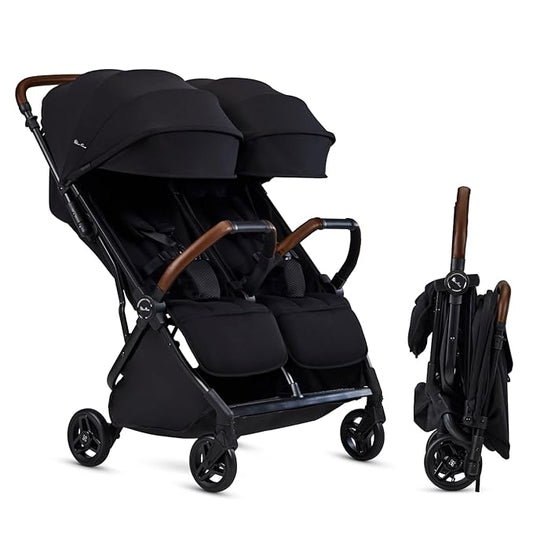 Silver Cross Jet Double - Full Size Side by Side Double Infant & Toddler Stroller - Lightweight, Compact & Easy to Fold, with All-Terrain Wheels – Disney Park Approved, Space Black