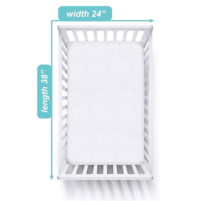 American Baby Company Waterproof Fitted Mini Crib Mattress Protector 38" x 24" - Quilted, Noiseless, Soft & Breathable Pack n Play and Mini Crib Mattress Cover.