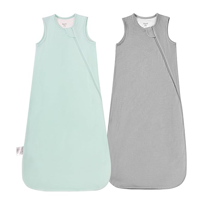 Supersoft Rayon Made from Bamboo Sleep Sack 24-36 Months 0.5 TogToddler Sleep Sack 2t Baby Wearable Blanket 3t with 2-Way Zipper Summer Unisex Sleeping Bag for Babies (2 Pack) Green & Gray