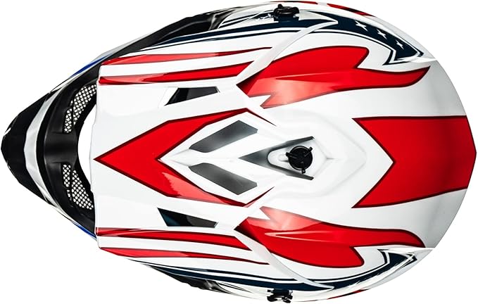 ILM Adult Dirt Bike Helmets Motocross ATV Dirtbike BMX MX Offroad Full Face Motorcycle Helmet, DOT Approved Model 128S (Red Blue, Adult-XXLarge)