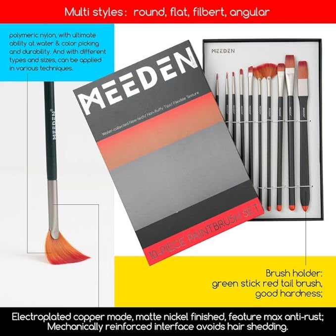 MEEDEN 72PCS Deluxe Acrylic Paint Set, Artist Painting Kit with Beech Wood Tabletop Easel, 48 Colors x 22ml Acrylic Painting Set, Canvas, Paint Brushes, Art Supplies for Adults, Beginners