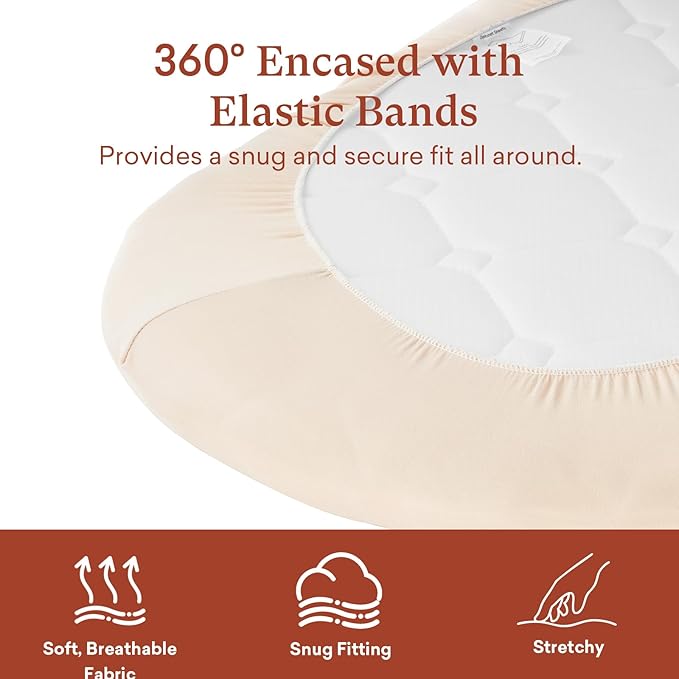 Bassinet Sheets (2-Pack), Soft Breathable Fitted for Bassinet Mattress, Ideal for Boys Girls
