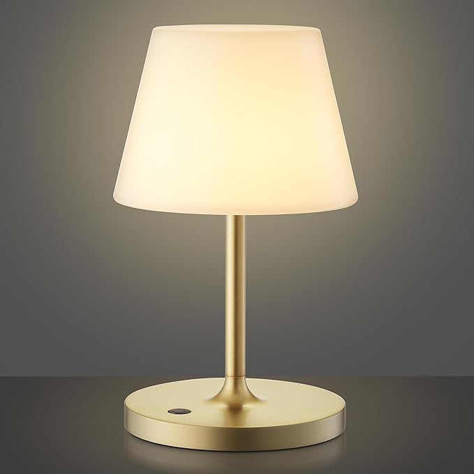 Cordless Lamp, 5000mAh Battery Operated Rechargeable Table Lamp with Power Bank, Touch Dimmable 3 Color Temperatures, IP44 Waterproof Shower Lamp for Kitchen, Bathroom, Indoor Or Outdoor Use 9.6in