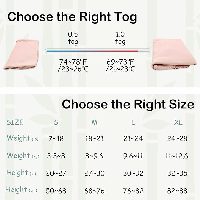 Supersoft Rayon Made from Bamboo Sleep Sack 24-36 Months 0.5 Tog Toddler Sleep Sack 2t Baby Wearable Blanket 3t with 2-Way Zipper Summer Unisex Sleeping Bag for Babies (2 Pack) Pink & Gray