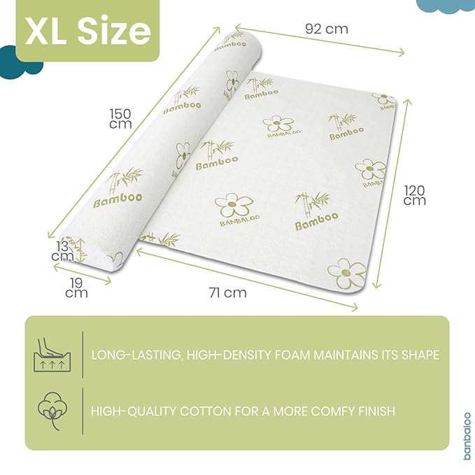 BANBALOO | Bed Bumper for Toddlers - Premium Model | XL Bed Barrier with Mattress Cover | Toddler Bed Bumper | Easy Setup and Quick Installation | Queen, King, Twin, Full-Size Bed | Foam