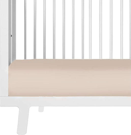 Makemake Organics GOTS Certified Organic Cotton Fitted Crib Sheet Soft Breathable (28"x52", Pecan)