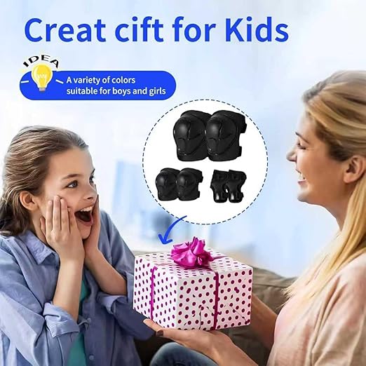Gradient Color Kids Protective Gear Set Knee Pads for Kid 2-14 Years,W/ Adjustable Strap Kids/Youth Knee Pads Elbow Pads Wrist Guards Set for Inline Roller Skates,Cycling,BMX Bike,Skateboard,Scooter