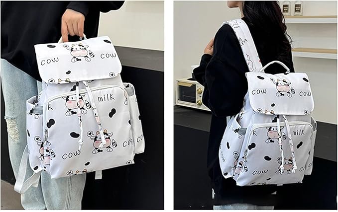 Multi Compartment Diaper Bag with Stylish Print Design Waterproof Oxford Fabric Backpack for Moms Travel Outdoor
