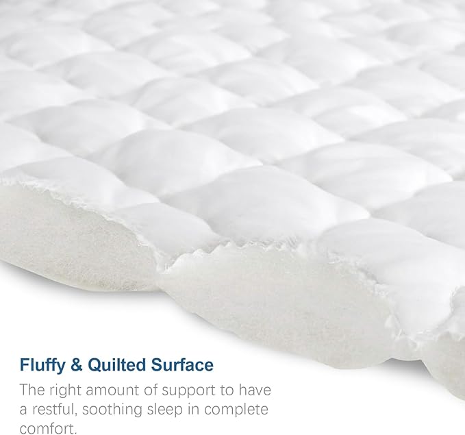 2 Pack Queen Mattres Protector Pad Waterproof Quilted, Soft & Cooling Queen Size Mattress Protector Cover Fitted with Deep Pocket up to 14", (White)