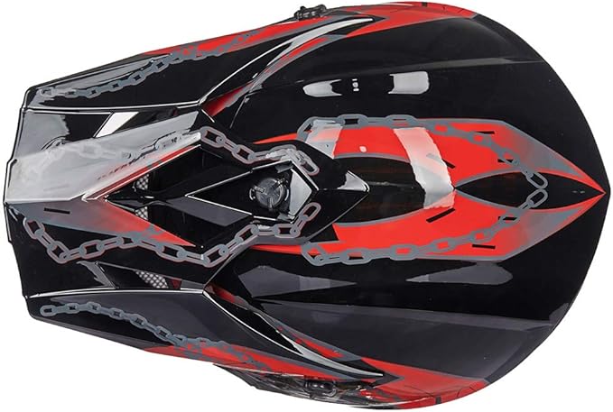 ILM Youth & Kids Dirt Bike Helmets Motocross ATV Dirtbike BMX MX Offroad Full Face Motorcycle Helmet, DOT Approved Model 128YS (Red Black, Youth-Large)