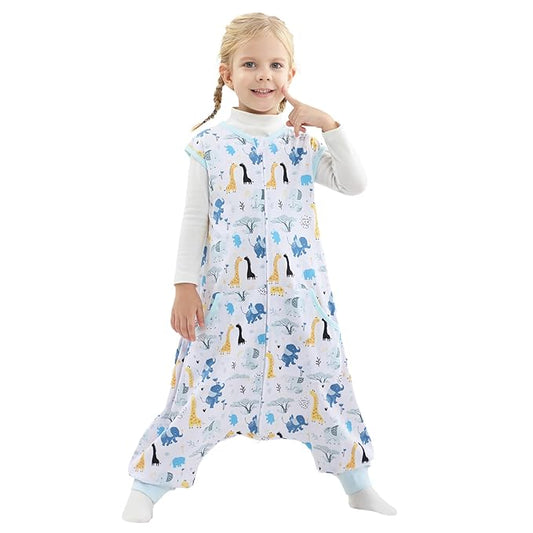 WONDAY Toddler Sleep Sack with Feet, 0.5 Tog Sleeping Sacks for Walking with Legs 3-5T 4T 5T