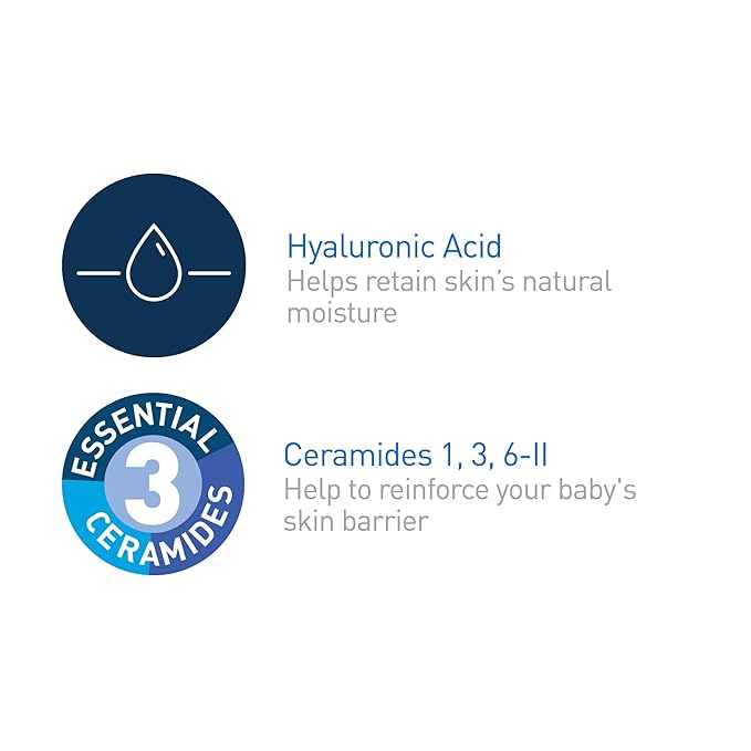CeraVe Baby Cream, Gentle Moisturizing Cream with Hyaluronic Acid, Paraben, Phthalate, & Fragrance Free, 5 Ounce