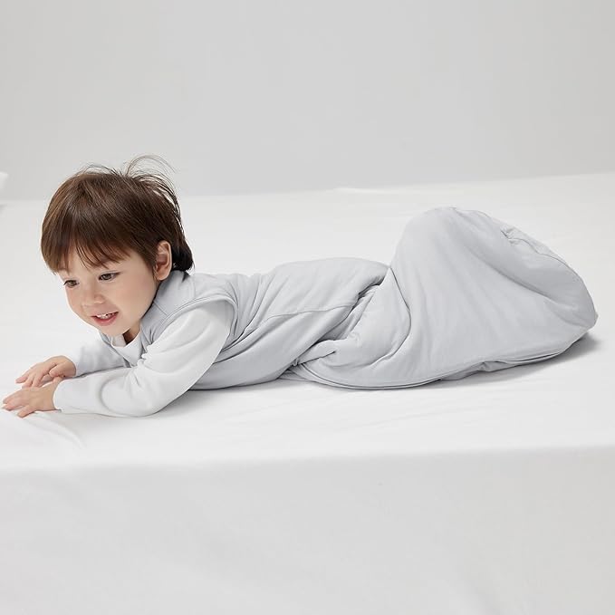 Duomiaomiao 2 Pack Buttery Soft Rayon Made from Bamboo Baby Sleep Sack 6-18 Months 1.0 TOG, Premium Baby Sleeping Bag 2-Way Zipper for Babies