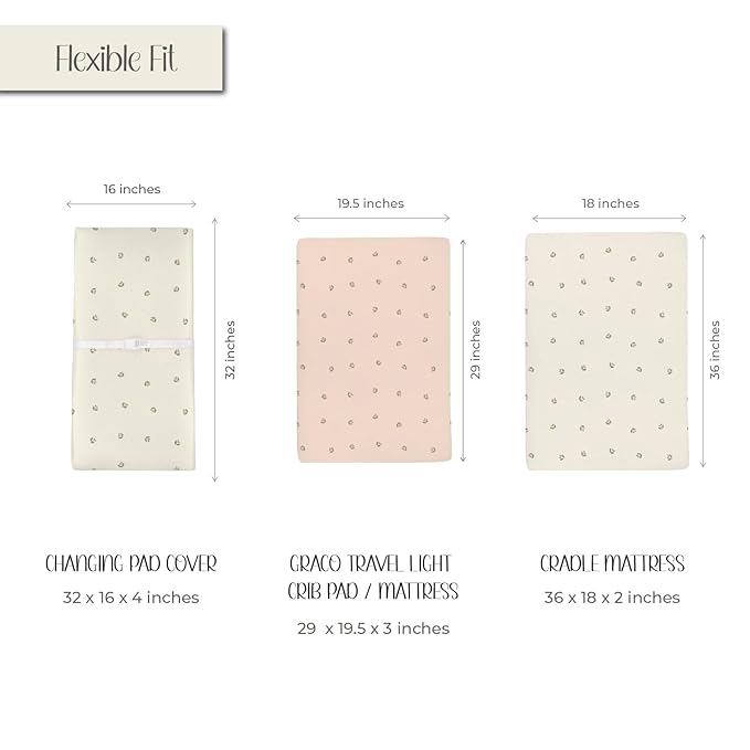 Ely’s & Co. Changing Pad Cover, Diaper Changing Table Sheets, 2 Pack, Cradle Sheet Set for Baby Girls, 100% Jersey Knit Cotton, Pink Vintage Floral Collection, 32”x16”x5”
